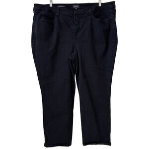 NYDJ Sheri Slim Lift x Tuck Technology 22W Black Jeans Two Snap & Fly